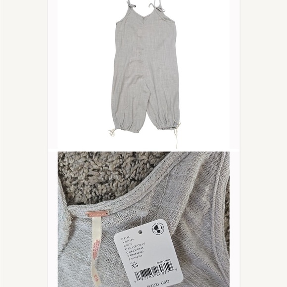 Free People Light Gray Sleeveless Jumpsuit - Picture 2 of 8